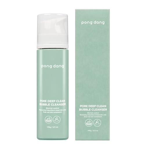 PONGDANG Pore Deep Clean Bubble Cleanser 5.11 fl.oz. (145g) - Plant-derived BHA Salicylic Acid Calming Cleansing Foam for Acne-Prone Sensitive Irritated Skin Gentle Facial Exfoliator for Blackheads, Large Pores, Wrinkles & Fine Lines