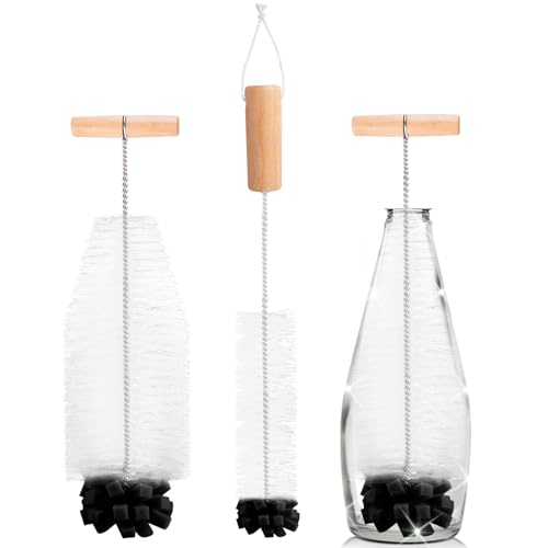 Muyohix 2 Piezas Cepillo para Botellas Compatible con Sodastream Botellas, 32 cm Limpia Botella por Dentro, Limpiador de Botellas, Cepillo de Limpieza para Limpiar Botella de Cristal Biberones