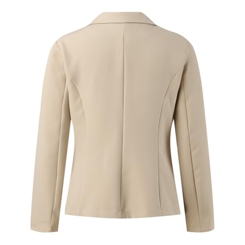 2024 Women's Blazer Casual Bussiness Blazers Long Sleeve Button Jacket Solid Lapel Suite Jacket with Pockets3