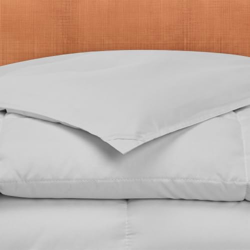 Image of Modern Threads Comforter Duvet Insert, Reversible Quilted Down Alternative Comforter with Corner Tabs, All Season Bedding, King, Light Gray