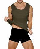 Casey Kevin Shapewear męskie kompresyjne podkoszulki elastyczne, wyszczuplające brzuch, męski body shaper, tank top bez rękawów, L