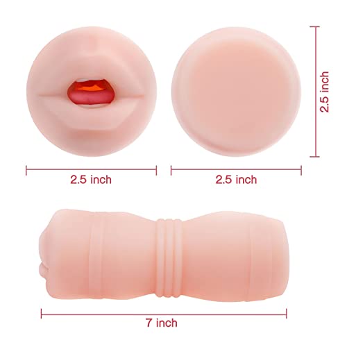 Tracy's Dog Male Masturbator, Deep Throat Blow Job Stroker Realistic Mouth with Teeth and Tongue, Close-Ended Pocket Pal Oral Adult Sex Toys for Man Masturbation