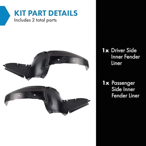 Image of TRQ Inner Fender Liner Set Compatible with 2005-2010 Chevrolet Cobalt 2007-2009 Pontiac G5 GM1250121 GM1251121