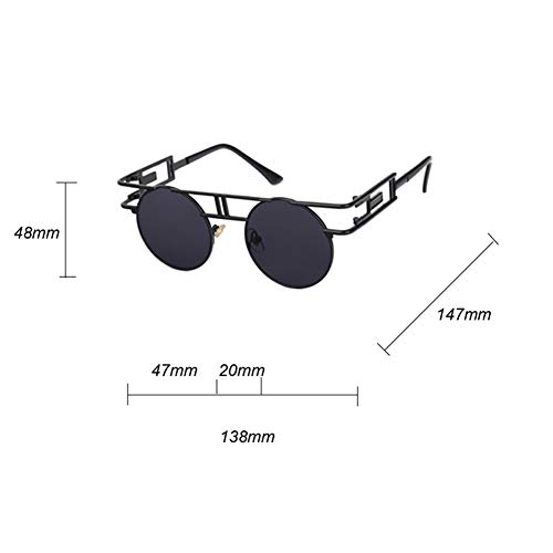 Round Gothic Steampunk Sunglasses Men Retro Metal Sun Glasses Women Accessories4
