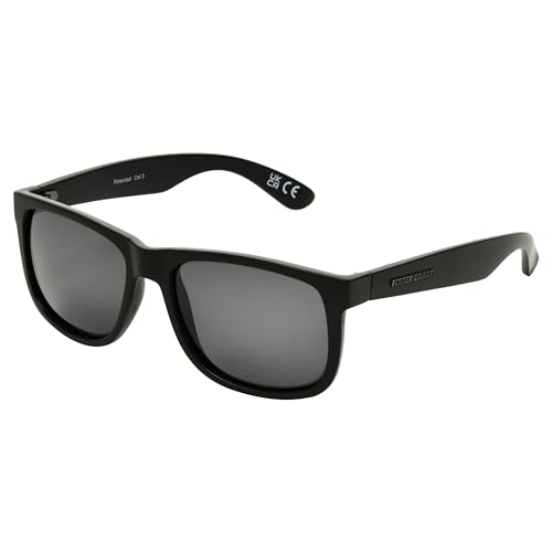 Foster Grant Black Square Mens Polarized Sunglasses