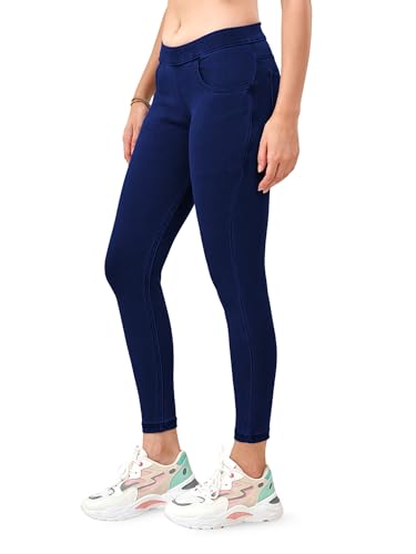 Lyra Cotton Knitted Women's Jeggings with Pockets | Fashionable Comfortable Stylish Casual Pant | Trendy Slim-Fit Trousers