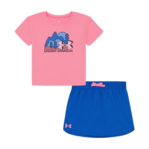 Image of Under Armour Girls 2-Piece Short Sleeve Graphic Tee and Shorts Set, Outdoor Collection
