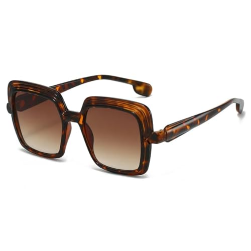 Lunettes de soleil tendance rétro UV400 pour femme et homme dégradé marron