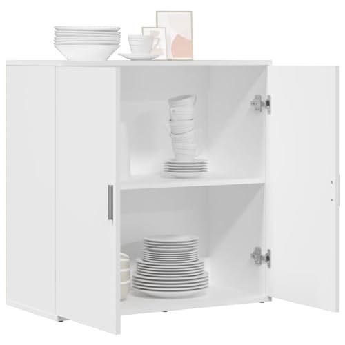 Vidaxl Credenza Bianca 79X38X80 Cm In Legno Multistrato - 4