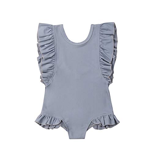 Mlpeerw Toddler Baby Girl Beach Wear Solid Color Flutter Sleeve Backless One Piece Swimsuit Bathing Suit Bikini cover