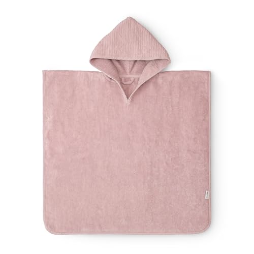 Ehrenkind&reg; Bio-Baumwoll Badeponcho Kinder 1-5 Jahre | Oeko TEX | Sanft, Saugstark & Kuschelig | Badeponcho Baby | Rose