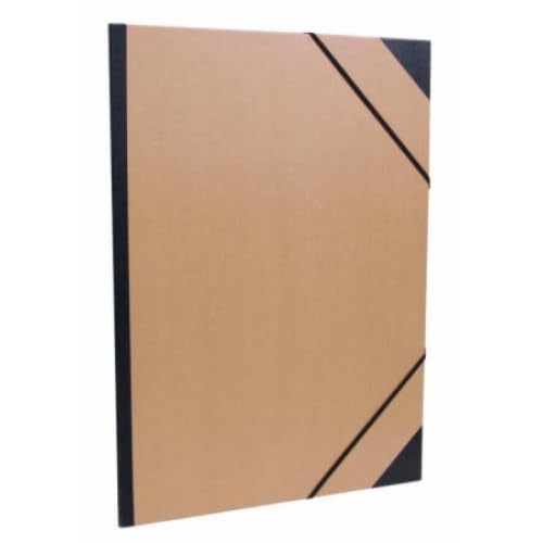 Lot de 5 Carton à dessin kraft vergé brun à élastiques, 67x94 (pour 56x76)