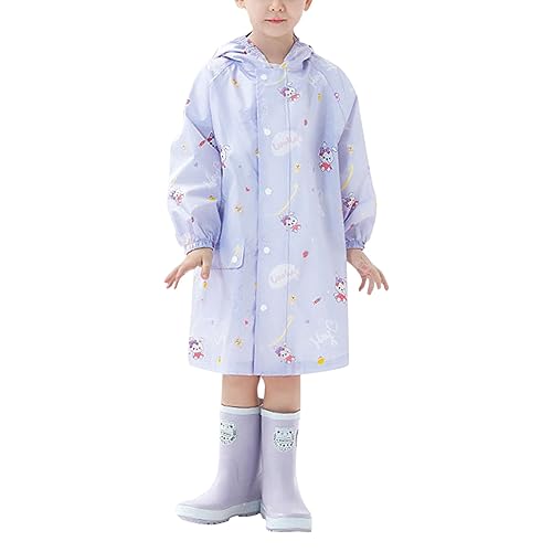 2 to 8Years Child Long Sleeve Jacket Toddler Raincoat Boys Girls Rain Poncho Lightweight Waterpoof Kids Rain