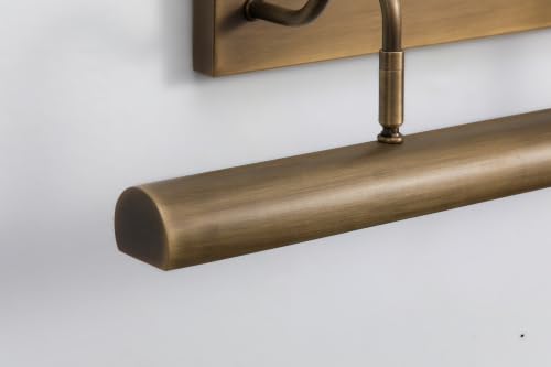 Image of 24 Inch Hardwired Gooseneck Antique Brass Picture Light for Wall, Art Light for Wall, 4 Light Bronze Picture Light (Bulb Included)
