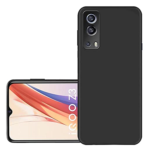 MoreFit for Vivo iQOO Z3 6.58", [Bumper] Exculsive Silicon Candy with Anti Dust Plugs Shockproof Slim Back Cover Case for Vivo iQOO Z3 6.58" / iQOO Z3 5G - Black