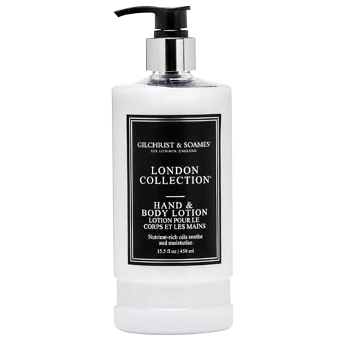 Gilchrist & Soames London Hand & Body Lotion Natural Moisturizer with Red Tea Soy Grape Seed Oil & Ginkgo Paraben & Sulfate Free Cream with Crisp Clean Scent 15.5 oz Pump