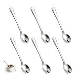 6 Stück Espressolöffel,Kleine Löffel,Teelöffel,Kaffeelöffel 9cm,Mini Löffel Edelstahl für Gewürzgläser,Gewürzlöffel,Esslöffel Spoon Set,Dessertlöffel,Latte Macchiato Löffels,Spülmaschinenfest (Silber)