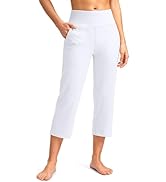SANTINY Capri Pants for Women High Waisted Workout Yoga Capris Leggings Straight Leg Athletic Cro...