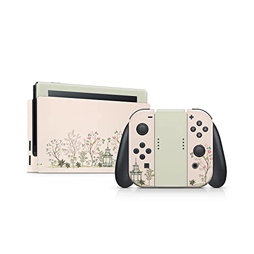 Tacky Design Japanese Sakura Skin Compatible With Nintendo Switch, Cherry Blossom Switch Skin, Vinyl 3M Sticker, Full Wrap Cover #TOP3