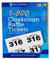 Best Price Square Cloakroom/Raffle Tickets, 1-800