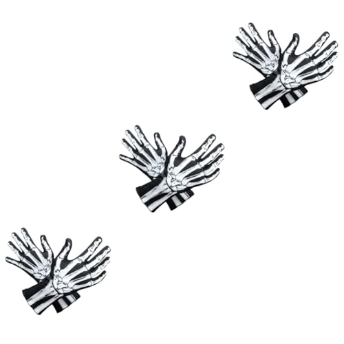 Guantes de esqueleto largos sin dedos para un ajuste cómodo en fiestas temáticas de terror