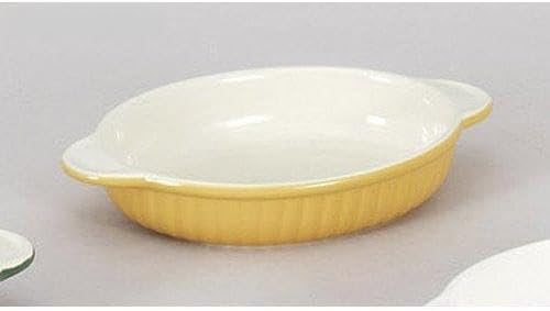 Set of 5, Yellow Boat-shaped Au Gratin (Ta) (8.7 x 5.2 x 1.2 x 1.6 inches (22 x 13.3 x 4 cm), 570cc, Low Heat [Ryokan Japanese Tableware, Restaurants, Commercial Utensils, Tableware]