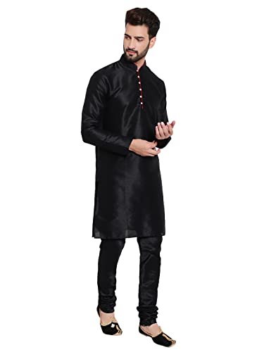Image of HUZUR Mens Silk 6 Loop Kurta Pajama