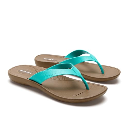 Image of OKABASHI Women's Breeze Flip Flop | Contoured Footbed w /Arch Support for All-Day Comfort | Slip-Resistant & Waterproof | Sustainably Made in The USA
