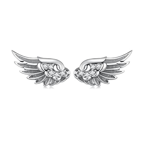 GemKing SCE1579 Angel Wings Stud Earrings S925 Sterling Silver Earring
