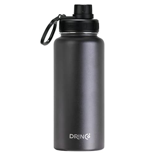 Image of Drinco Stainless Steel Water Bottle Spout Lid Vacuum Insulated Double Wall Water Bottle Wide Mouth Leak Proof Keep Cold Sport Camping Hiking