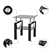 Tansole Glass Coffee Table Set of 3, Modern All Black Coffee Table and 2 End Table Sets, 2-Tier Center Tables Set, Tempered Glass Top with Metal Legs for Living Room, Office, Easy Assembly