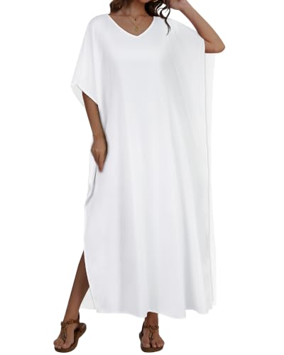 Image of Kaftan Dresses for Women V Neck Caftan Batwing Sleeve Swimsuit Cover Up