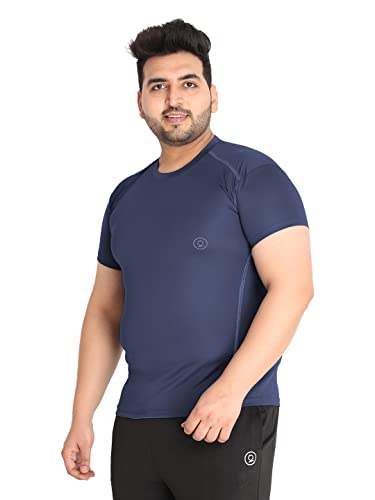 Image of CHKOKKO Men's Polyester Regular Fit Solid Sports T-Shirt