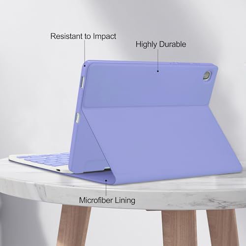 Image of Keyboard Case for Samsung Galaxy Tab A7 10.4inch 2022 /2020, Magentic Protective Cover with Pencil Holder, Detachable Wireless Bluetooth Keyboard, Purple