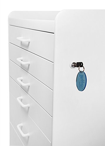 Trippnt 51046 Polyethylene Procedure Cart, Locking, 31" Width X 48" Height X 20" Depth,6 Drawers, White #TOP3