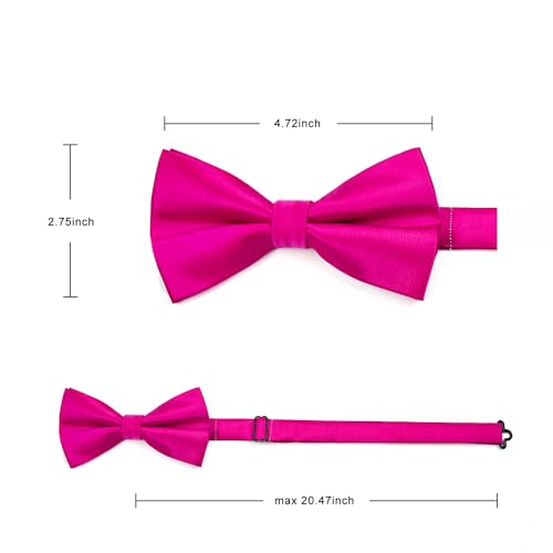 Image of HISDERN Bow Ties for Men Pretied Bowties Classic Formal Business Bow Tie Adjustable Tuxedo Bowtie for Wedding Party