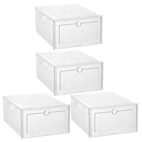 Yardenfun 4 Piezas Caja De Zapatos De Transparente Organizador De Zapatos Apilable Armario Ahorra Espacio