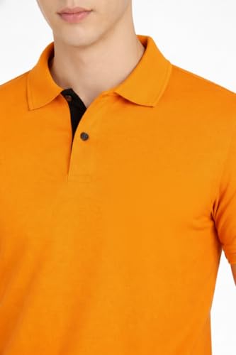 Image of Men's Solid Polo T-Shirt | Short Sleeve | Regular Fit | Soft Breathable Fabric | Casual & Smart Wear | Button Placket Collar Top |