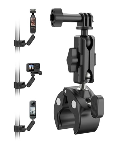 TELESIN Motorrad Halterung Fahrradhalterung für GoPro Hero 13/12/11/10/9, Dji Osmo Action 5 Pro/4/3, Insta360 X5/X4, Action Cam Zubehör, Lenkerhalterung mit 360° Doppelkugelkopf und 1/4 Zoll Schrauben TELESIN Motorrad Halterung Fahrradhalterung für GoPro Hero 13/12/11/10/9, Dji Osmo Action 5 Pro/4/3, Insta360 X5/X4, Action Cam Zubehör, Lenkerhalterung mit 360° Doppelkugelkopf und 1/4 Zoll Schrauben