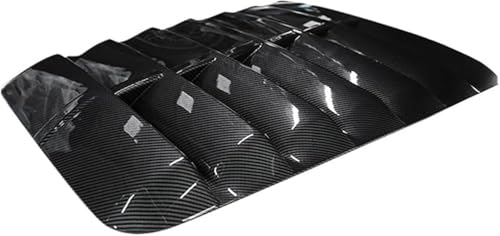 PowerLynr Hood Vent Fit for Ford Mustang Black on Fiber Style Engine Hood Vent Cover Machine Cover Fit for Mustang GT500 15-20(Carbon Color 15-17)