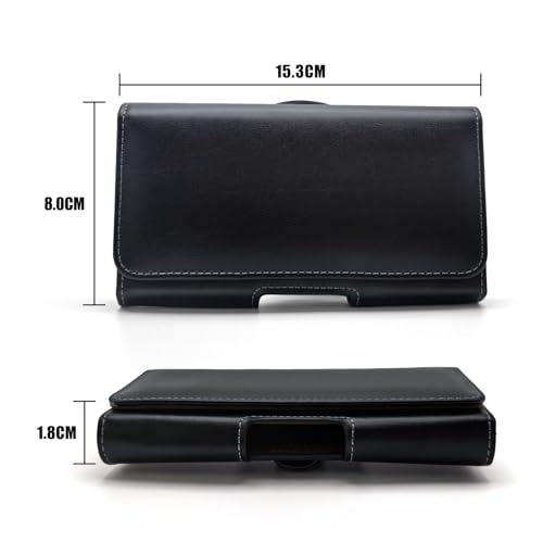 ANPNELEC Handy Gürteltasche Echtes Leder mit Gürtelclip Handytasche Gürtel Herren Kompatibel für iPhone 16 15 14 13 12 Samsung Galaxy S23 S24 S10 - Schwarz