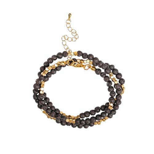 Image of YGLINE Boho Handmade Wrap Leather Tube Crystal Stone Bracelet for Women