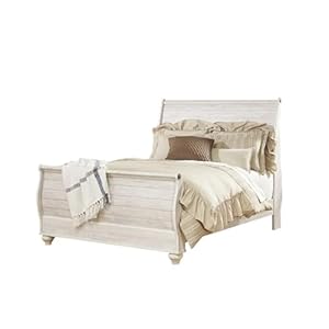 Ashley Furniture Willowton Queen Sleigh Bed in Whitewash