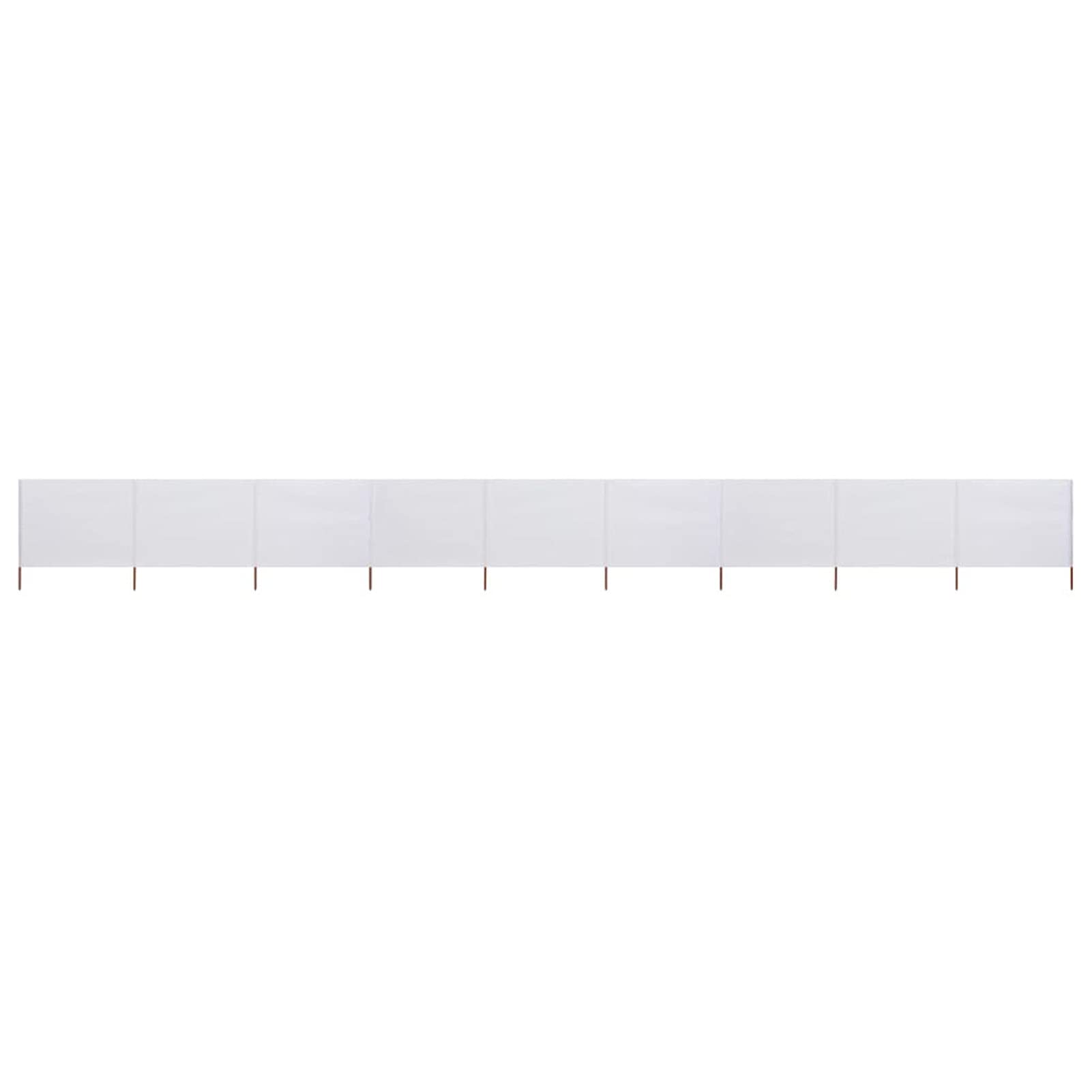 Gecheer 9-panel Wind Screen Patio Balcony Privacy Screen Cover Terrace Camping Fabric Windbreaker Shelter 1200x160 cm Sand White