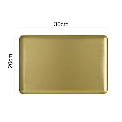 Platos llanos rectangulares de latón Plato de Postre Metálico Platos de ensalada cepillados para el hogar, la cocina, el camping al aire libre Merienda y barbacoa Fácil de limpiar Robusto y r