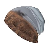 HHGFASD Bonnet tricoté tendance pour adulte Motif Impala Leaps doux confortable léger et respirant Noir