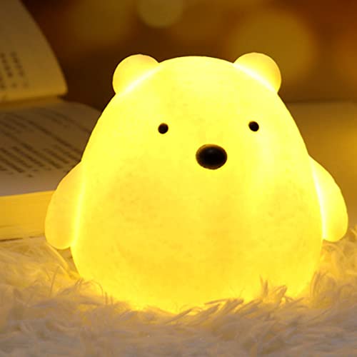 miuline Veilleuse LED mignonne en forme d'animal - Veilleuse portable pour bébé - Fonctionne avec piles - Pour chambre à coucher - Pour enfant et bébé - Style ours Cover
