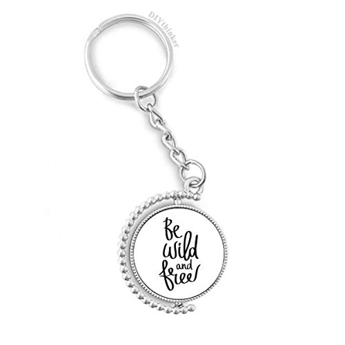Porte-clés rotatif "be Wild" multicolore 1,2 x 3,5 pouces avec anneau robuste
