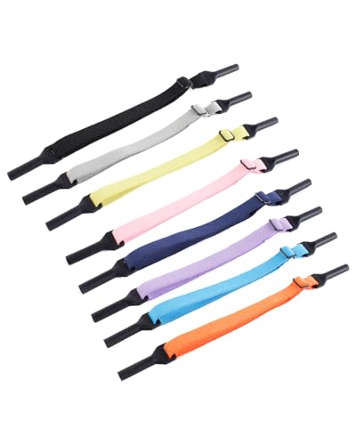 KGDUYC 8 pezzi fascia per occhiali- cinturino regolabile, per occhiali sportivi, antiscivolo,per uomini, donne, bambini,per Uomini Donne che Correre Escursionismo Sport Acquatici