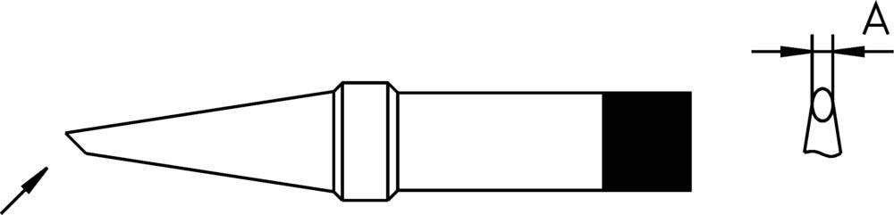 Weller 4Ptcc8-1 Pt-Cc8 Solder Tip - Round Tip Sloped 425C Ø3.2mm